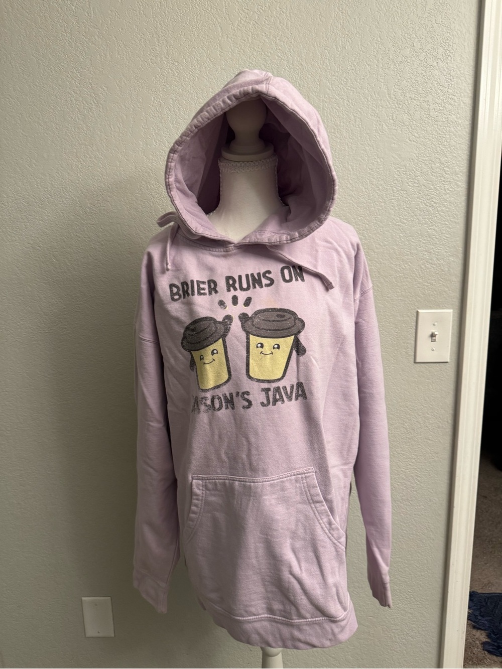 Independent trading company Lilac Coffee Graphic Hooded Sweatshirt unisex